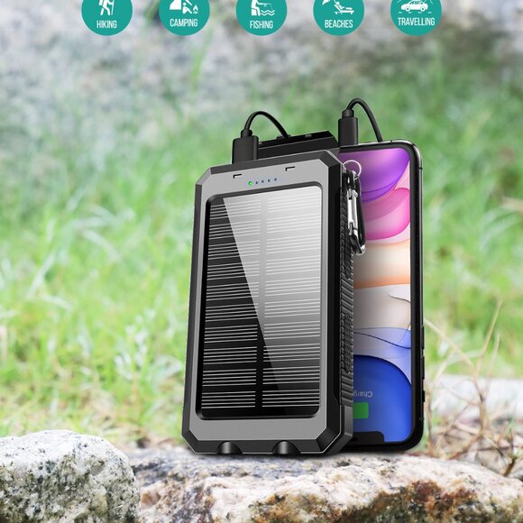 Solar Power Bank 20100mAh, 20W PD Fast Charging Portable Charger - Picture 12 of 15